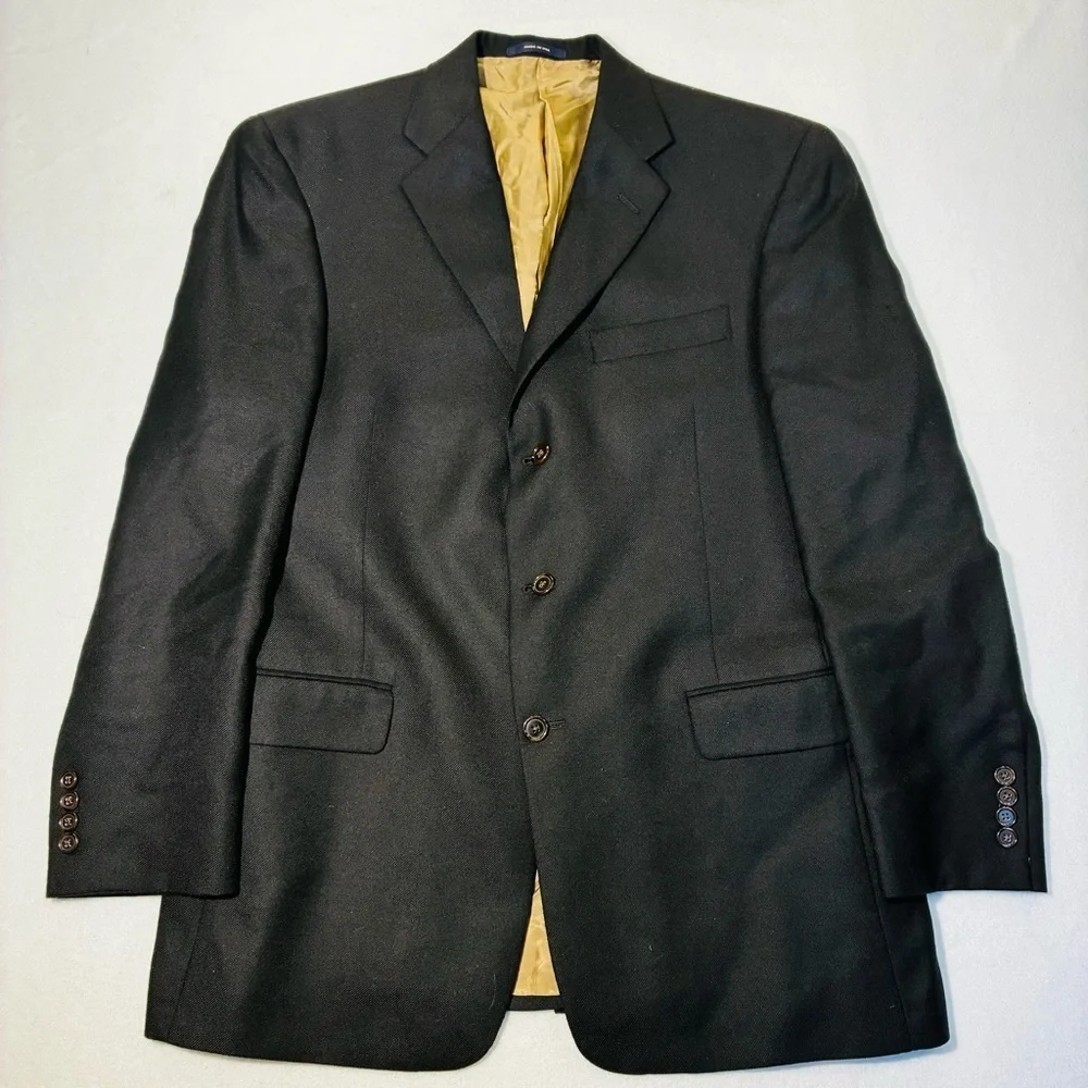 Hart Schaffner Marx Men’s Black Loro Piana Cashmere Sport Coat Blazer 42R